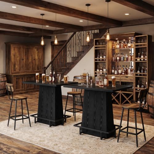 Tribesigns 47" Rustic Industrial Bar Table, Set of 4