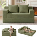 Erament Boneless Loveseat Convertible Sofa Bed, Folding Floor Futon Sleeper Sofa Couch Bed- Boneless Foldable Couch, Corduroy Pull Out Sofa Bed with 2 Pillows for Living Room & Bedroom
