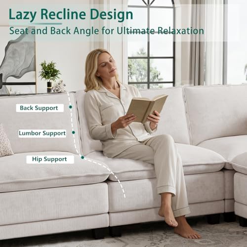 108" Modular Sectional Couch, L Shaped Cloud Sofa for Living Room