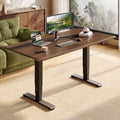 SANODESK Solid Rubberwood Standing Desk Dual Motor 63"x30" Walnut/Black