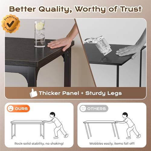 Huuger 71 x 31.5 inch Desk with Power Outlets & 0.95 Inch Thicker Desktop