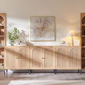 IFGET 92.63" W Modern Arched Sideboard Buffet Cabinet with Storage, Natural