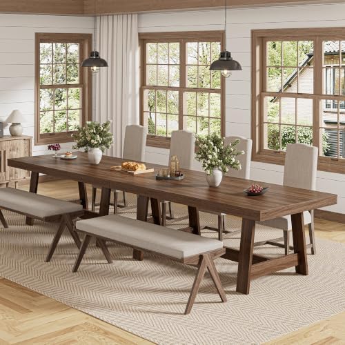 IRONCK 71" Farmhouse Dining Table for 6-8, Walnut