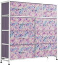 WLIVE Tall Dresser for Bedroom, 9 Drawer Chest of Drawers, Tie-Dye