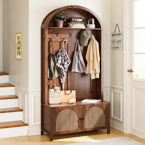 Mxtxmy Hall Tree with Bench and Shoe Storage 78.74" Coat Rack with 7 Hooks