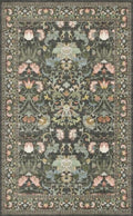 HAOYUNLAI Washable 7x7 Square Floral Living Room Area Rug Non-Slip Carpet