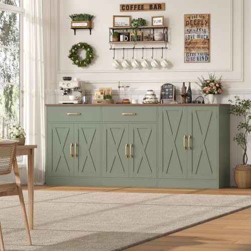 HOSTACK 71" W Kitchen Buffet Cabinet with Storage, Large Coffee Bar Cabinet