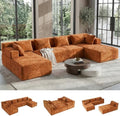 MONVANE 141" U-Shaped Modular Sectional Sofa, Orange