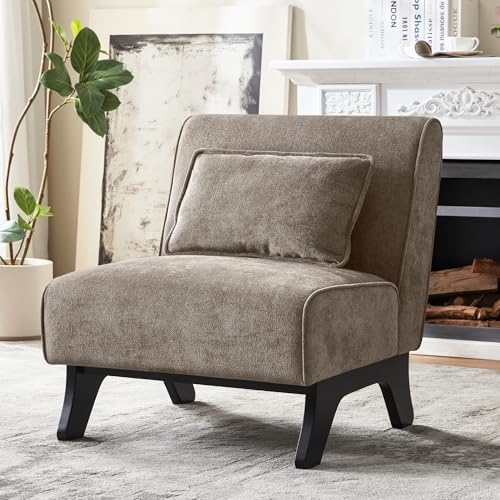 Armless Accent Chair Comfy Upholstered Modern Living Room Side Chair