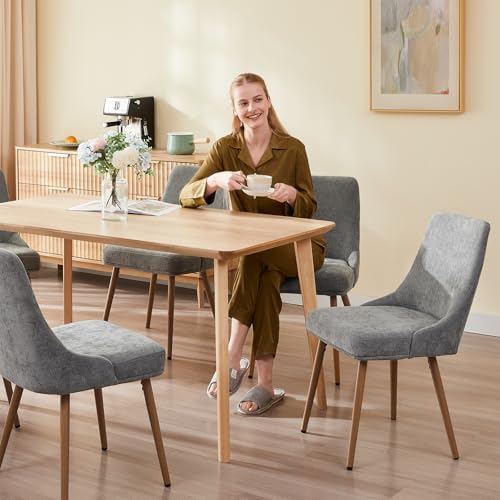 kinmars Kitchen Upholstered Dining Chairs Set of 6, Dark Grey