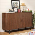 ONBRILL 55" Sideboard Buffet Cabinet, Sliding Door/Adjustable Shelf, Walnut