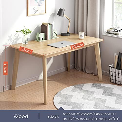 IOTXY Simple Wooden Writing Desk - 39" W PC Laptop Computer Table, Oak