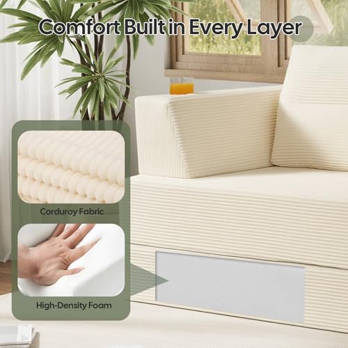 COMAX Futon Sofa Bed, Convertible Sofa Bed, Folding Boneless Couches