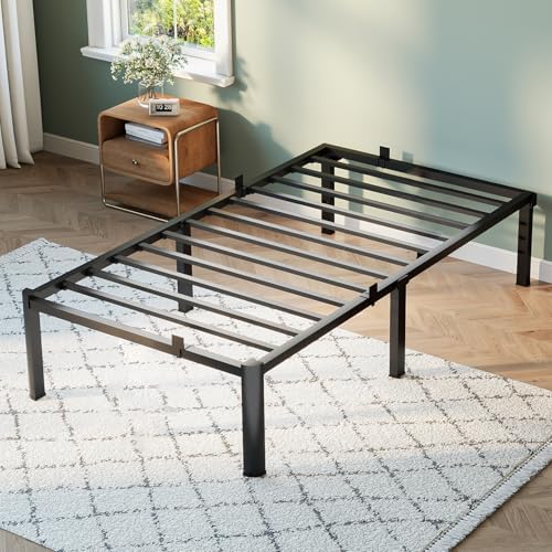 Twin Bed Frame, 14 Inch Heavy Duty Steel Platform, Noise-Free