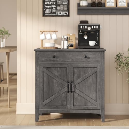 VASAGLE Buffet Cabinet, Coffee Bar with a Drawer, Adjustable Shelf