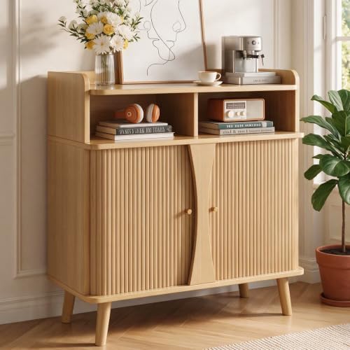Decofy Fluted Sideboard Buffet Cabinet with Storage, 39.9" Console Cabinet