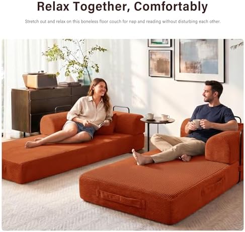 79" Convertible Sofa Bed, Boneless Sleeper Futon Couch for Living Room