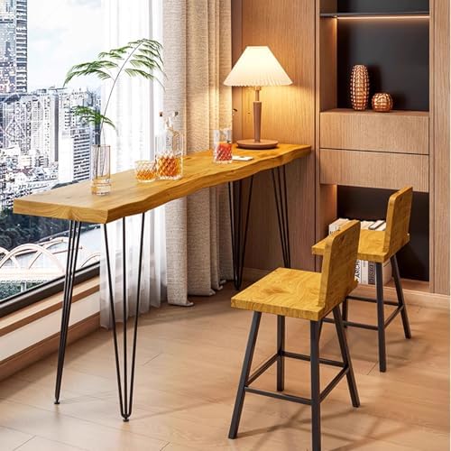 Narrow Wooden Counter Height Bar Table for Breakfast & Coffee