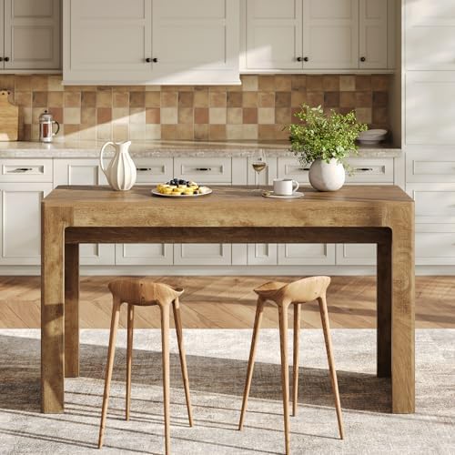 LITTLE TREE 63" Long Bar Table, Counter Height Pub Dining Table for 4-6, Modern Home Bar Unit, Rectangular High Top Table for Kitchen, Dining Room, Bistro, Balcony