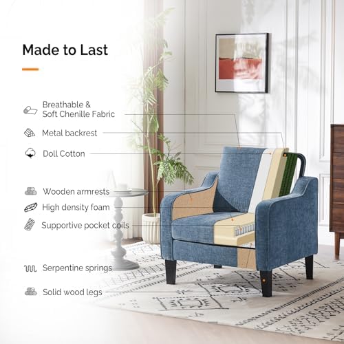 VINGLI Accent Chairs Set of 2, Modern Traditional Armchair for Living Room