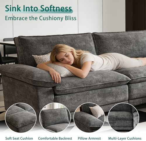 108" Modular Sectional Couch, L Shaped Cloud Sofa for Living Room