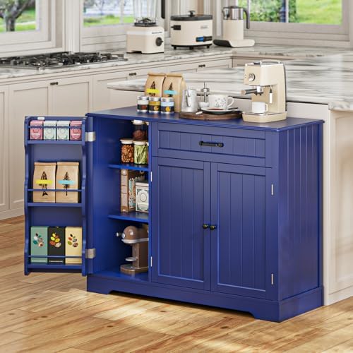 Gizoon Kitchen Sideboard Buffet Cabinet with Storage, Navy Blue