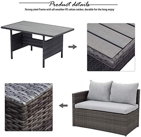 Wisteria Lane 7 Piece Patio Furniture Set, Patio Sectional for All Weather