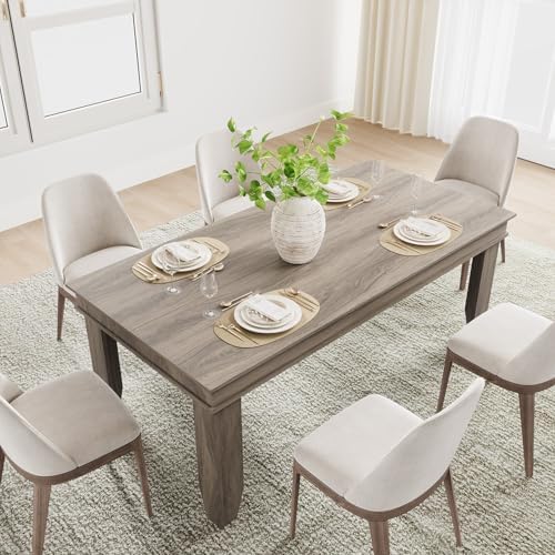 GarveeHome Farmhouse Dining Table for 6-8 People, 71" Long Kitchen Tables