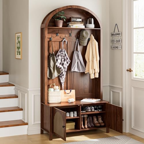 Mxtxmy Hall Tree with Bench and Shoe Storage 78.74" Coat Rack with 7 Hooks