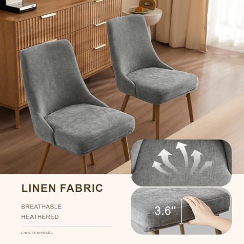 kinmars Kitchen Upholstered Dining Chairs Set of 6, Dark Grey