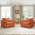 Oversized Accent Chairs Set of 2,44"Modern Living Room Chairs,Chenille Upholstered Cloud Sofa Chair Armchair with Extra Thick,Comfy Accent Chair Reading Chairs for Bedroom Apartment Terracotta Orange