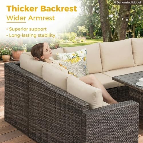Wisteria Lane 7 Piece Patio Furniture Set, Patio Sectional for All Weather