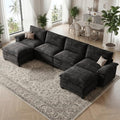 140" Modular Sectional Couch, U Shaped Cloud Sofa for Living Room