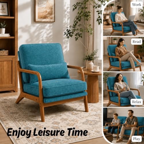 Karl home Mid-Century Modern Accent Reading Chair, Teal