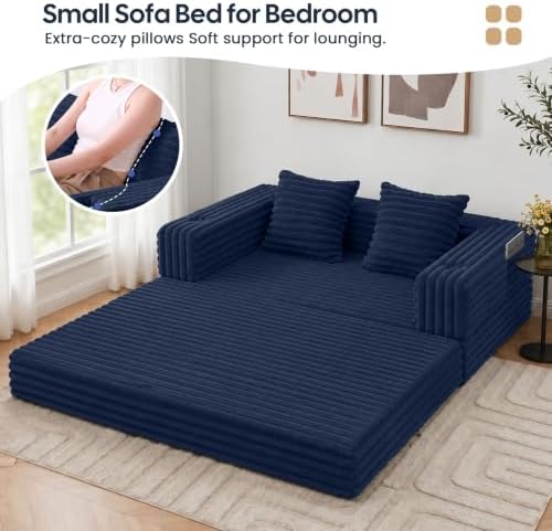 COMAX Boneless Futon Sofa Bed, 59" Small Low-Profile Floor Couch