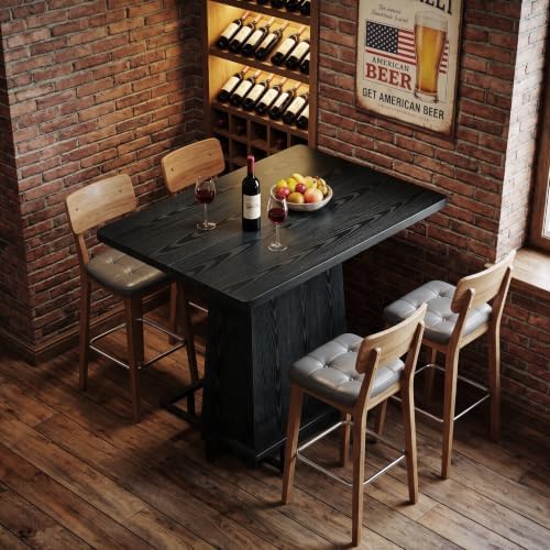Tribesigns 47" Rustic Industrial Bar Table, Set of 4