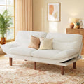 Marsail 66.02" Futon Sofa Bed, Convertible Couch & Sleeper Sofa, White