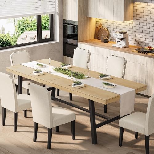 Garvee 87" Rectangular Dining Table, Large Kitchen Table, Natural