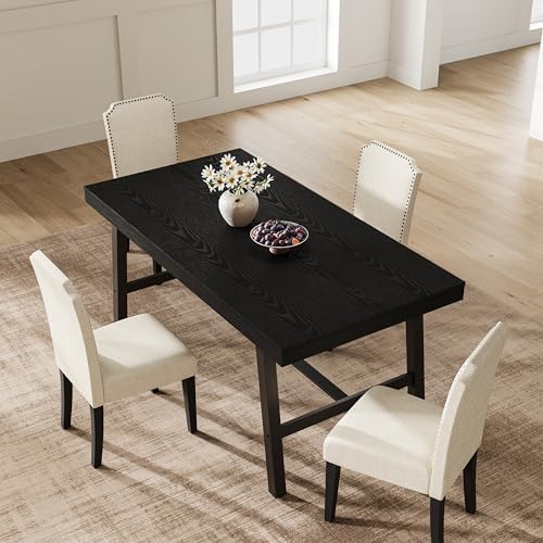 Garvee 55" Sturdy Kitchen Table, Writing Dining Table, Black