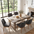 Charcoal Linen Dining Chairs Set of 6, Soft Upholstered Dining Room Chairs