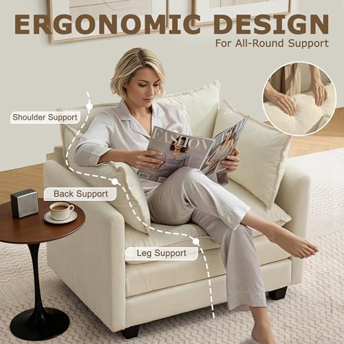 42" Modular Sectional Sofa, Cloud Couch Single-Seat Accent Chair