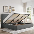 Allewie King Size Lift Up Hydraulic Storage Bed Frame Dark Grey