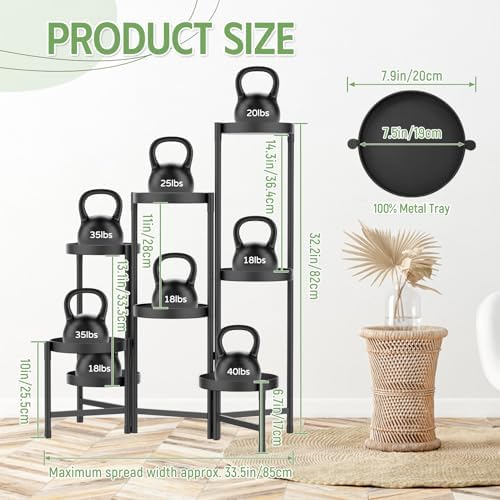 iDavosic.ly Plant Stand Indoor Outdoor, 8 Tier Metal Corner Shelf, Black