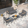 4-Piece Outdoor Patio Furniture Set with Coffee Table