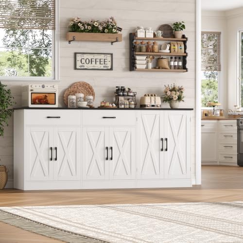 HOSTACK 71" W Kitchen Buffet Cabinet with Storage, Large Coffee Bar Cabinet