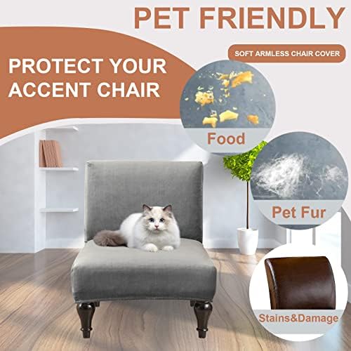 Eco-Ancheng Armless Chair Slipcover - Removable, Washable, Printed Covers for Living & Dining Room