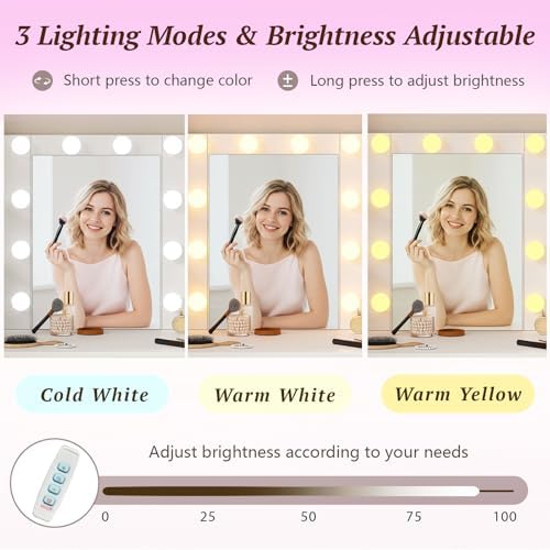 White Vanity Desk with Mirror and Lights & Charging Station, RGB Cabinets | Makeup Vanity with 5 Drawers & 4 Open Storage Shelves, Large Dressing Table with Hairdryer Holder for Women