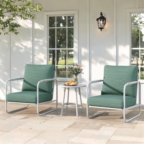 3 Pieces Aluminum Outdoor Patio Conversation Set with Coffee Table