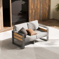 ZANDOR Aluminum Outdoor Patio Furniture-1 Pcs Loveseat,Dark Gray
