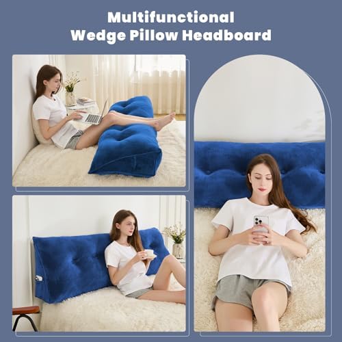 Zelladorra Headboard Pillow King, Triangular Wedge Pillow Headboard